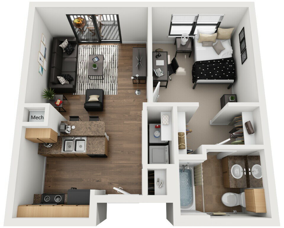 a2 floor plan layout at republic at sam houston apartments