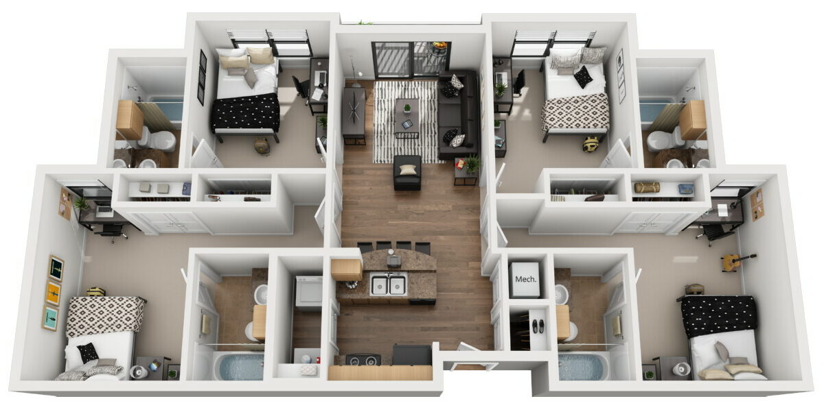 d1 floor plan layout at republic at sam houston apartments
